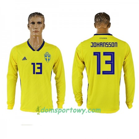 Koszulka Szwecja Johansson 13 Domowe Koszulki Piłkarskie Mistrzostwa Świata 2018 Długi Rękaw